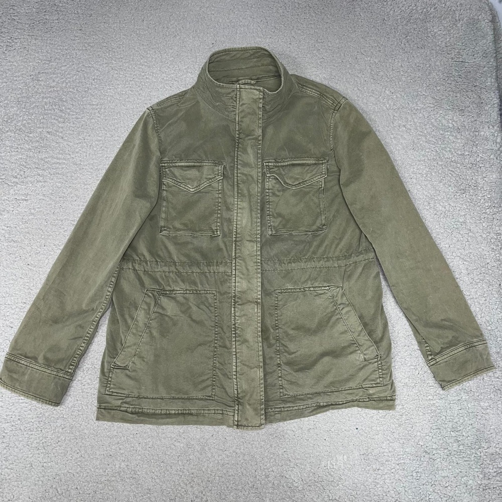 Gap‎ Chore Jacket Men's Size M Green Button Zip Core Utility Military Field Coat